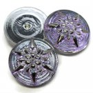 18mm Star Cabochon Vitrail Light with Silver Star, Czech Glass