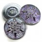 18mm Star Cabochon Vitrail Light with Silver Star, Czech Glass