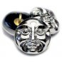 18mm Moon Face Button Metallic Silver celestial night sky lunar full moon mercury