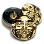 18mm Moon Face Button Metallic Gold celestial night sky lunar full moon man in the moon