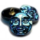18mm Moon Face Button Black w AB Finish celestial sky lunar full moon man in the moon