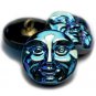 18mm Moon Face Button Black w AB Finish celestial sky lunar full moon man in the moon