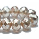 5x7mm Rondelle Peach with Mercury Finish 0range 25 Czech glass beads