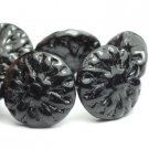 14mm Dahlia Flower Black 10 disc beads Czech glass boho