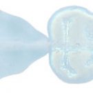 Leaves 10 x 8mm Czech Glass Beads Vertical Hole Matte Light Sapphire AB MX3001 leaf