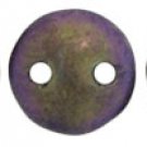 Matte Iris Green 2 Hole Lentil 6mm 50 beads color 21155