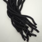 Matte - Jet 2 Hole Lentil 6mm 50 black beads color M2398