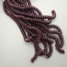 C-T: Saturated Metallic Red Pear 2 Hole Lentil 6mm 50 purple beads color 06B01