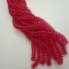 CT: Translucent Razzmatazz 2 Hole Lentil 6mm 50 pink beads color S0031