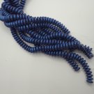 Metallic Suede Blue 2 Hole Lentil 6mm 50 beads color 79031