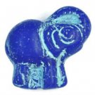 Buy 1 bead or 6 20x23mm Elephant Matte Cobalt with Turquoise Wash blue Czech Glass beads 580