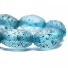 12x8mm Faceted Oval Turquoise with Etched Finish Czech Glass Beads 1511