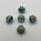 13x15mm Crown Sea Green, Sky Blue & Teal with Antique Silver AB Finish 637