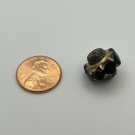 13x15mm Crown Bead Black with Picasso, Gold & Etched Finish 284