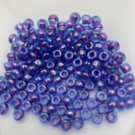 06-252 Toho 6/0 Round Inside Color Aqua/Purple Lined approx 9.5 grams