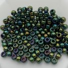 06-507 Toho 6/0 Round Higher-Metallic Iris Green approx 9.5 grams green