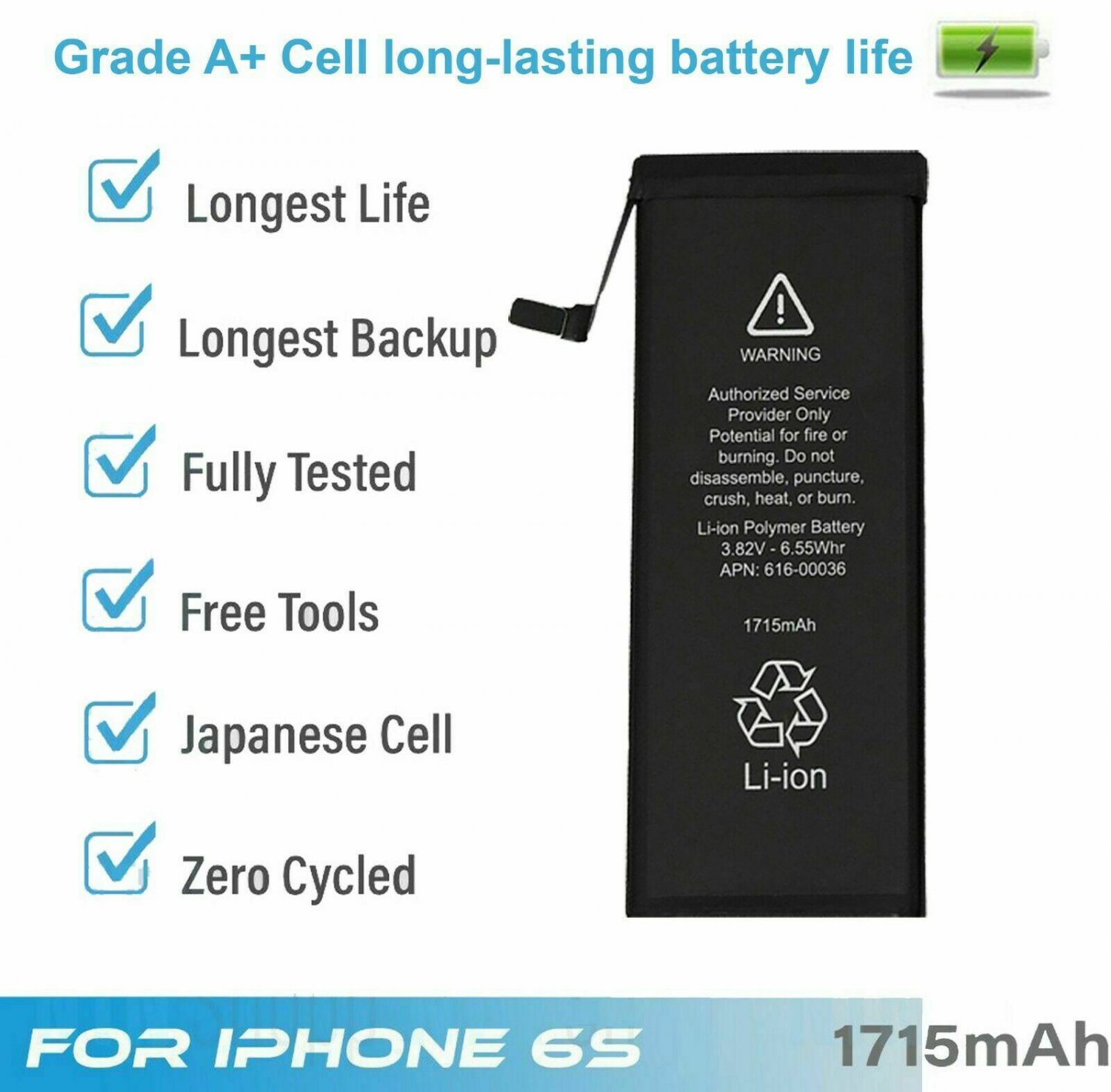 Battery For iPhone 6s internal replacement (1715mAh)