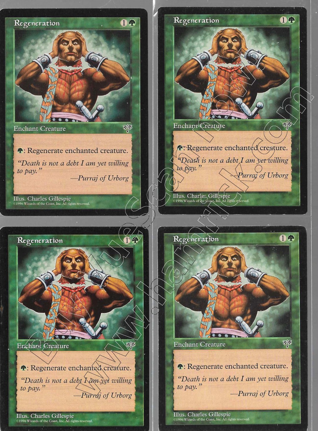 Regeneration x 4 Mirage Magic the Gathering
