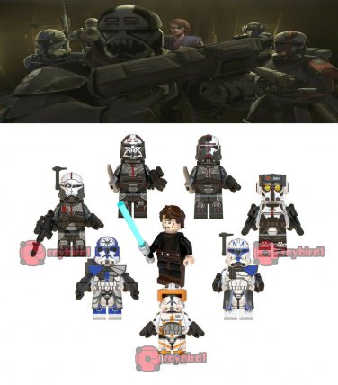 8Pcs/set Star Wars Clone Trooper Commander Rex Cody Jesse Fit Kinder.Minifigures 