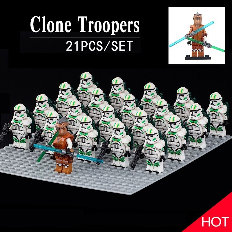 21pcs Star Wars General Pong Krell and Horn Company Clone Troopers Minifigures
