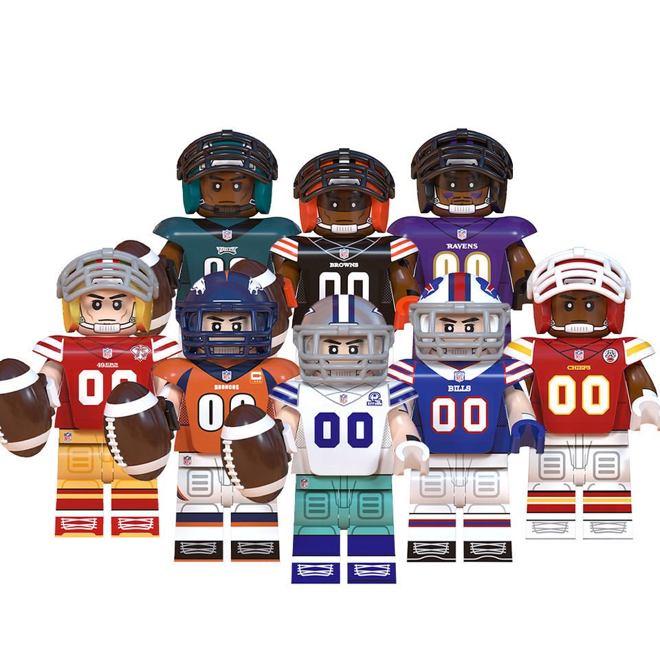 Football Player Packers NFL Super Bowl Rugby Players Minifigures Acces -  Best Minifigs