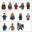 12pcs Thor Korg and Guardians of the Galaxy Marvel Superhero Minifigures Toys
