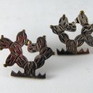 MEXICAN STERLING SILVER LATON PIERCED CACTUS EARRINGS