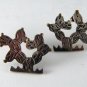 MEXICAN STERLING SILVER LATON PIERCED CACTUS EARRINGS
