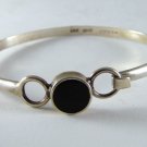 VINTAGE TAXCO MEXICAN STERLING SILVER BLACK ONYX BRACELET