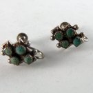 VINTAGE NATIVE AMERICAN STERLING SILVER TURQUOISE PIERCED EARRINGS