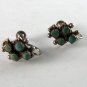 VINTAGE NATIVE AMERICAN STERLING SILVER TURQUOISE PIERCED EARRINGS