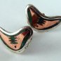 VINTAGE MEXICAN TAXCO STERLING SILVER & COPPER SCREW BACK EARRINGS