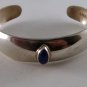 VINTAGE DESIGNER STERLING SILVER LAPIS CUFF BRACELET SIGNED