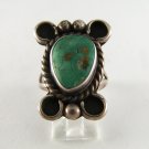VINTAGE NAVAJO STERLING SILVER TURQUOISE RING SIZE 7`