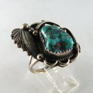 NATIVE AMERICAN NAVAJO STERLING SILVER TURQUOISE RING SZ 8