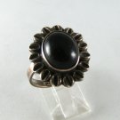 VINTAGE MEXICAN STERING SILVER BLACK ONYX RING SZ 9