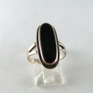 NATIVE AMERICAN STERLING SILVER BLACK ONYX RING SZ 6