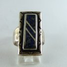 VINTAGE NATIVE AMERICAN STERLING SILVER LAPIS RING SZ 4 1/2