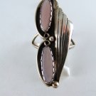 VINTAGE NATIVE AMERICAN NAVAJO STERLING SILVER PINK MOTHER OF PEARL RING SZ 7 1/2