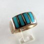 VINTAGE NATIVE AMERICAN STERLING SILVER TURQUOISE RING SZ 12