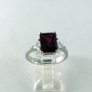 VINTAGE STYLE RED CZ RING SZ 7 1/4