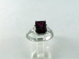 VINTAGE STYLE RED CZ RING SZ 7 1/4