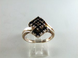 VINTAGE STYLE STERLING SILVER BLUE SAPPHIRE RING SZ 8 1/2