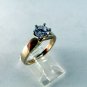 VINTAGE STYLE STERLING SILVER GOLD VERMEIL 1 CT CZ ENGAGEMENT RING SZ 7 1/4