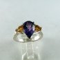 VINTAGE STYLE STERLING SILVER AMYTHEST CZs RING SZ 8 1/4