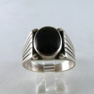 NATIVE AMERICAN STERLING SILVER BLACK ONYX RING SZ 11 1/2