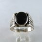 NATIVE AMERICAN STERLING SILVER BLACK ONYX RING SZ 11 1/2