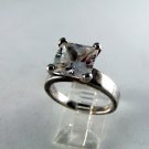 HUGE MAJOR BLING STERING SILVER CZ SOLITAIRE RING SZ 8 1/2