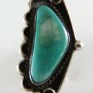 VINTAGE NATIVE AMERICAN STERLING SILVER TURQUOISE RING SZ 9 3/4