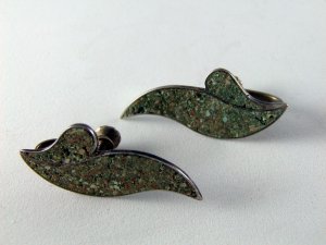 VINTAGE MEXICAN STERLING SILVER EARRINGS DESIGNED SIGNED